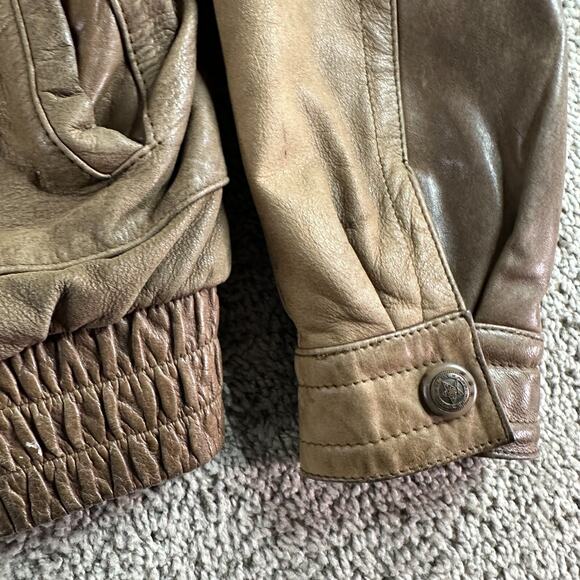 VINTAGE Reeds Sportswear Leather Jacket Mens 46R Brown Soft Leather Bomber - Picture 7 of 16